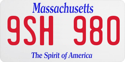 MA license plate 9SH980
