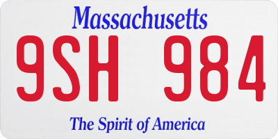 MA license plate 9SH984