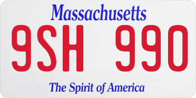 MA license plate 9SH990