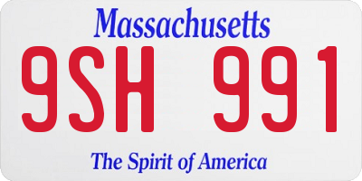 MA license plate 9SH991