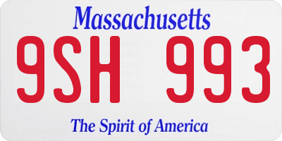 MA license plate 9SH993