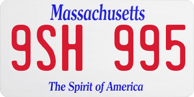 MA license plate 9SH995