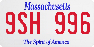MA license plate 9SH996