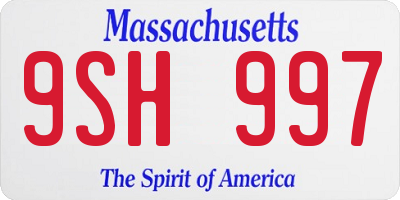 MA license plate 9SH997