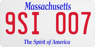 MA license plate 9SI007