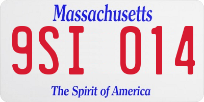 MA license plate 9SI014