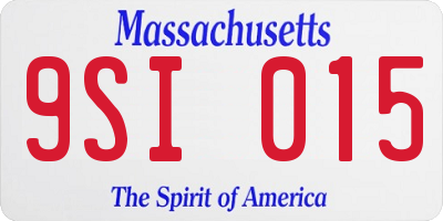 MA license plate 9SI015