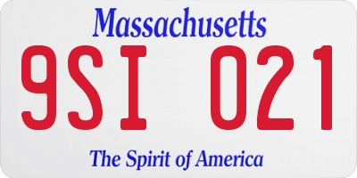 MA license plate 9SI021