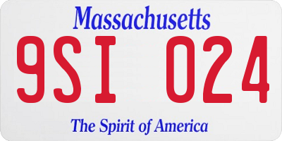 MA license plate 9SI024