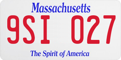 MA license plate 9SI027