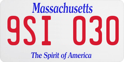 MA license plate 9SI030