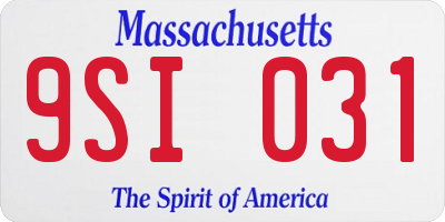 MA license plate 9SI031