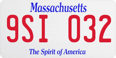MA license plate 9SI032