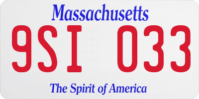 MA license plate 9SI033