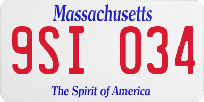 MA license plate 9SI034