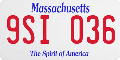 MA license plate 9SI036