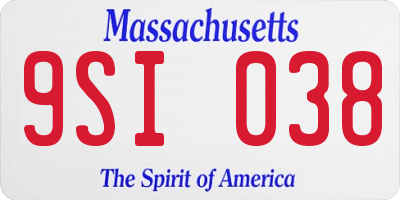 MA license plate 9SI038