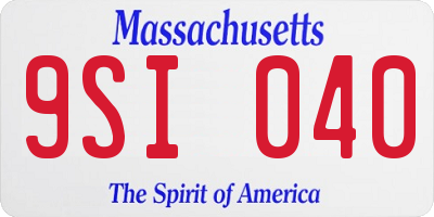 MA license plate 9SI040
