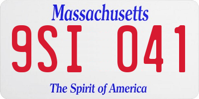 MA license plate 9SI041