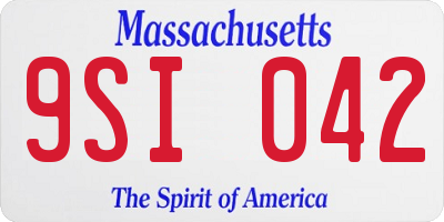 MA license plate 9SI042
