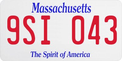 MA license plate 9SI043