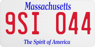 MA license plate 9SI044