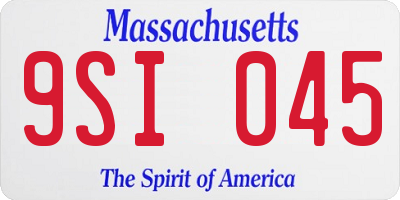 MA license plate 9SI045