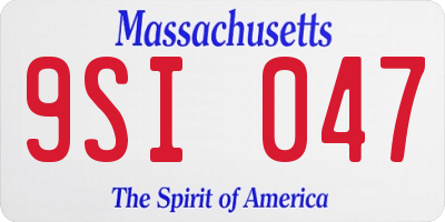 MA license plate 9SI047