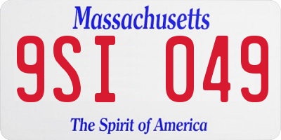 MA license plate 9SI049
