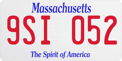 MA license plate 9SI052