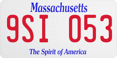 MA license plate 9SI053