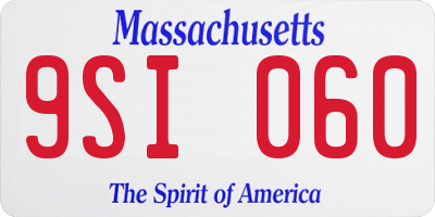MA license plate 9SI060