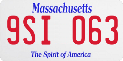 MA license plate 9SI063