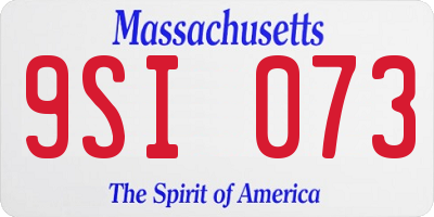 MA license plate 9SI073