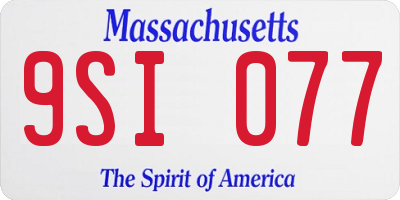 MA license plate 9SI077