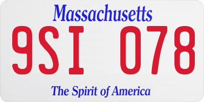 MA license plate 9SI078