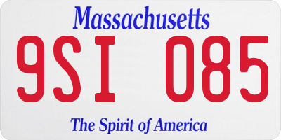 MA license plate 9SI085
