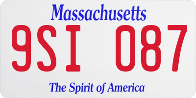 MA license plate 9SI087