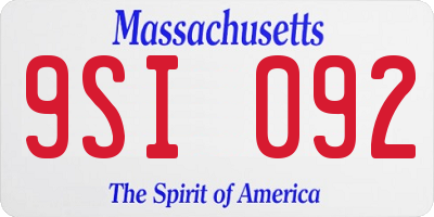 MA license plate 9SI092