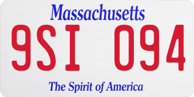 MA license plate 9SI094