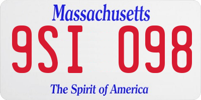 MA license plate 9SI098