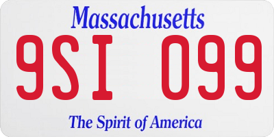 MA license plate 9SI099
