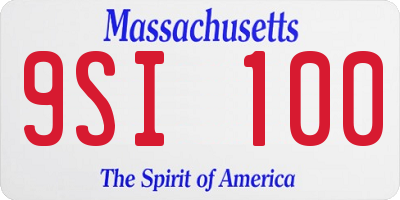 MA license plate 9SI100