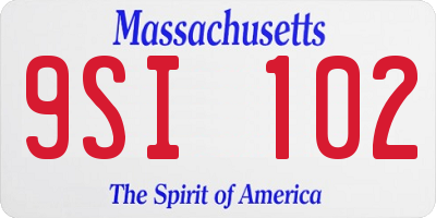 MA license plate 9SI102