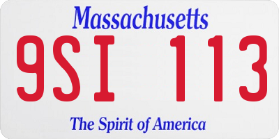 MA license plate 9SI113