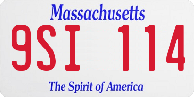 MA license plate 9SI114