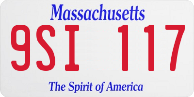 MA license plate 9SI117