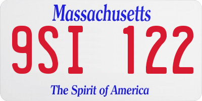 MA license plate 9SI122