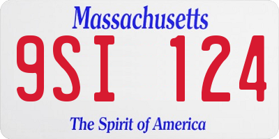 MA license plate 9SI124