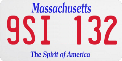 MA license plate 9SI132